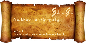 Zsatkovics Gergely névjegykártya